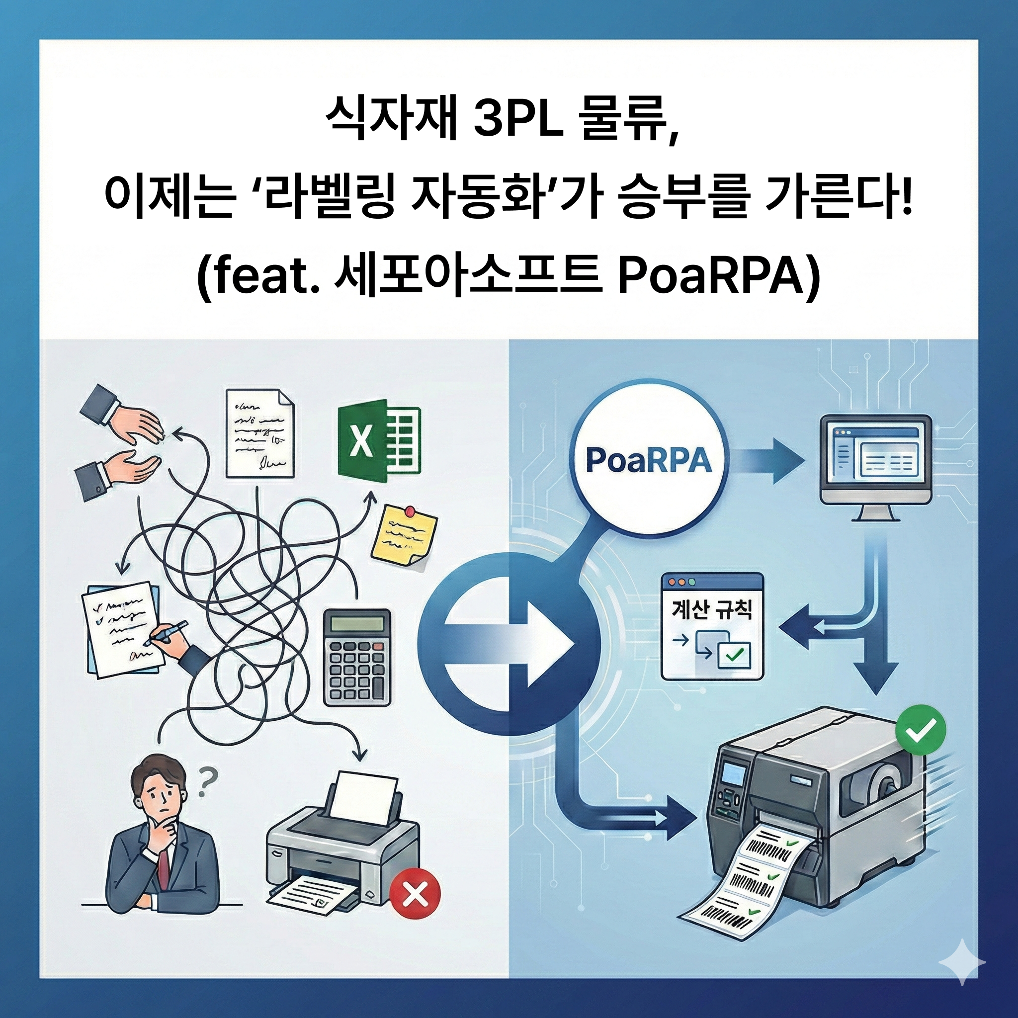 식자재 3PL 물류, 이제는 ‘라벨링 자동화’가 승부를 가른다! (feat. 세포아소프트 PoaRPA)