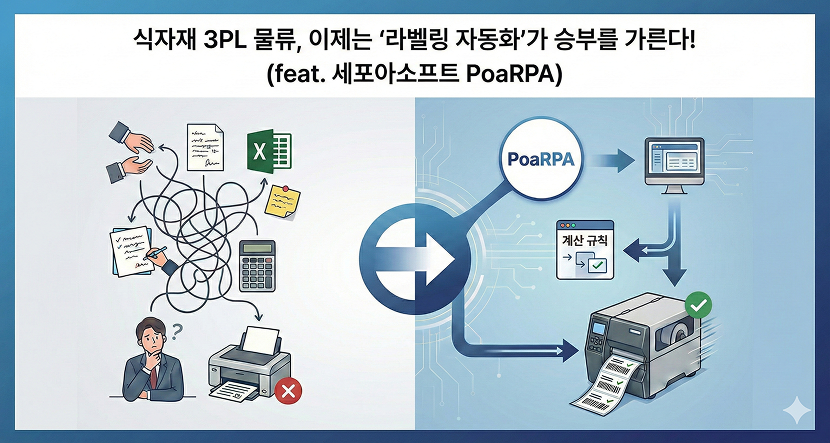 식자재 3PL 물류, 이제는 ‘라벨링 자동화’가 승부를 가른다! (feat. 세포아소프트 PoaRPA)