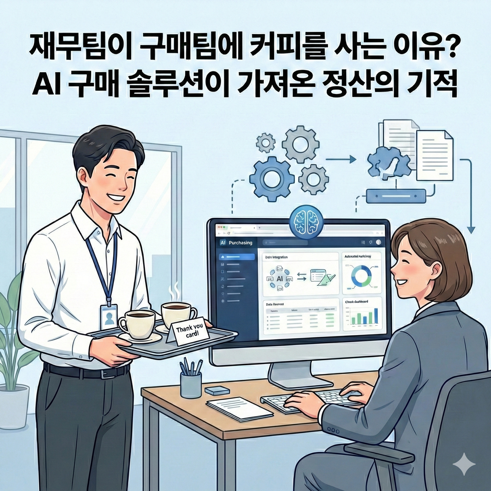재무팀이 구매팀에 커피를 사는 이유? AI 구매 솔루션이 가져온 정산의 기적