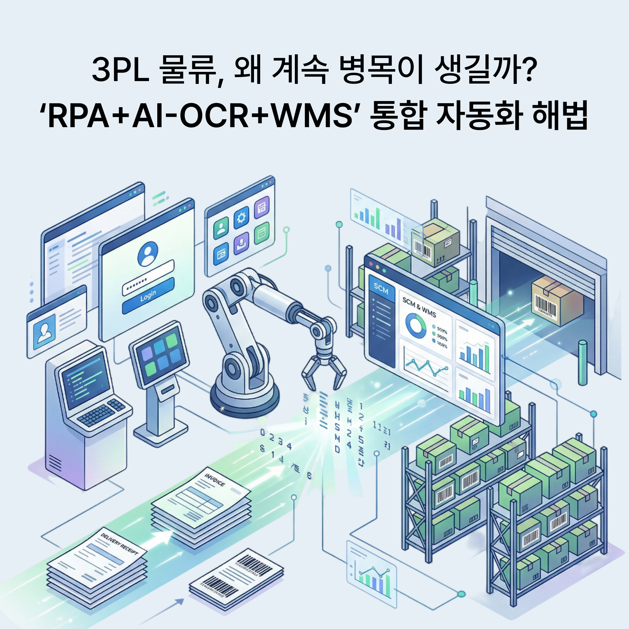 3PL 물류 왜 계속 병목이 생길까? ‘RPA+AI-OCR+WMS’ 통합 자동화 해법